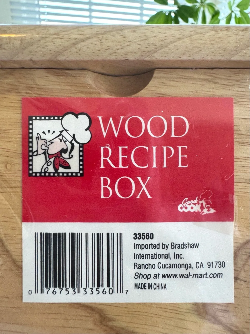 NWT 90’s Vintage Wood RecipeBox by “Good Cook.” Model #33560. Original Packaging